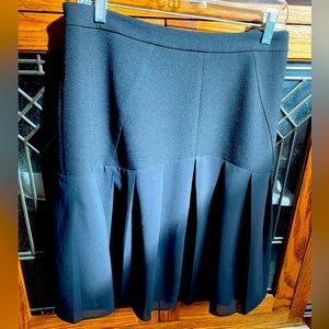 Kasper black pencil skirt, with lower flowy pleats, size 16